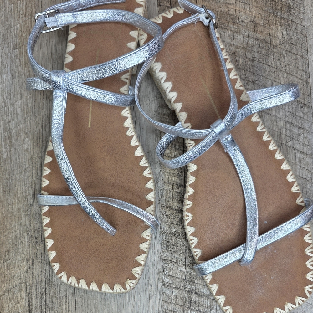 Dolce Vita Elegant Silver Strappy Sandals 8M